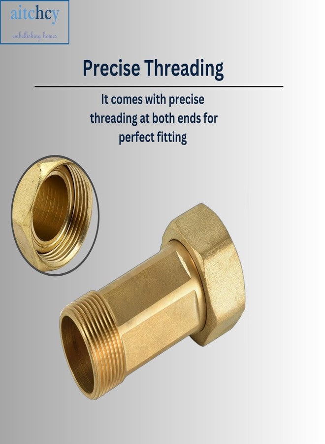 Aitchcy Water Meter Coupling 1/2" Male x 3/4" Female | Meter Tailpiece | Valve to Water Meter Joint | Brass Joint for Water Meter Connection | NPT Coupling | Brass Meter Tailpiece - Image 4